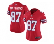 Women Nike Buffalo Bills #87 Jordan Matthews Limited Red Rush Vapor Untouchable NFL Jersey
