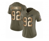 Women Nike Buffalo Bills #92 Adolphus Washington Limited Olive Gold 2017 Salute to Service NFL Jersey