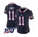 Women's Buffalo Bills #11 Zay Jones Limited Navy Blue Inverted Legend 100th Season Football Jersey