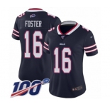 Women's Buffalo Bills #16 Robert Foster Limited Navy Blue Inverted Legend 100th Season Football Jersey