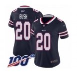 Women's Buffalo Bills #20 Rafael Bush Limited Navy Blue Inverted Legend 100th Season Football Jersey