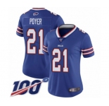 Women's Buffalo Bills #21 Jordan Poyer Royal Blue Team Color Vapor Untouchable Limited Player 100th Season Football Jersey