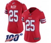 Women's Buffalo Bills #25 LeSean McCoy Limited Red Rush Vapor Untouchable 100th Season Football Jersey
