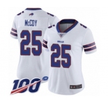 Women's Buffalo Bills #25 LeSean McCoy White Vapor Untouchable Limited Player 100th Season Football Jersey