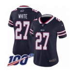 Women's Buffalo Bills #27 Tre'Davious White Limited Navy Blue Inverted Legend 100th Season Football Jersey