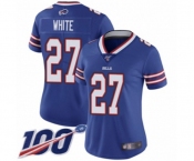 Women's Buffalo Bills #27 Tre'Davious White Royal Blue Team Color Vapor Untouchable Limited Player 100th Season Football Jersey