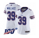 Women's Buffalo Bills #39 Levi Wallace White Vapor Untouchable Limited Player 100th Season Football Jersey