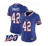 Women's Buffalo Bills #42 Patrick DiMarco Royal Blue Team Color Vapor Untouchable Limited Player 100th Season Football Jersey