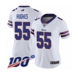 Women's Buffalo Bills #55 Jerry Hughes White Vapor Untouchable Limited Player 100th Season Football Jersey