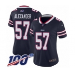 Women's Buffalo Bills #57 Lorenzo Alexander Limited Navy Blue Inverted Legend 100th Season Football Jersey