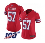 Women's Buffalo Bills #57 Lorenzo Alexander Limited Red Rush Vapor Untouchable 100th Season Football Jersey