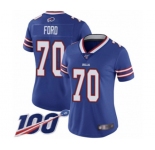 Women's Buffalo Bills #70 Cody Ford Royal Blue Team Color Vapor Untouchable Limited Player 100th Season Football Jersey