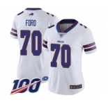 Women's Buffalo Bills #70 Cody Ford White Vapor Untouchable Limited Player 100th Season Football Jersey