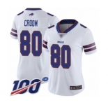 Women's Buffalo Bills #80 Jason Croom White Vapor Untouchable Limited Player 100th Season Football Jersey