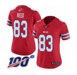 Women's Buffalo Bills #83 Andre Reed Limited Red Rush Vapor Untouchable 100th Season Football Jersey