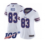 Women's Buffalo Bills #83 Andre Reed White Vapor Untouchable Limited Player 100th Season Football Jersey