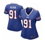 Women's Buffalo Bills #91 Ed Oliver Game Royal Blue Team Color Football Jersey