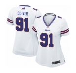 Women's Buffalo Bills #91 Ed Oliver Game White Football Jersey