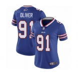 Women's Buffalo Bills #91 Ed Oliver Royal Blue Team Color Vapor Untouchable Elite Player Football Jersey