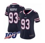 Women's Buffalo Bills #93 Trent Murphy Limited Navy Blue Inverted Legend 100th Season Football Jersey