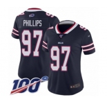 Women's Buffalo Bills #97 Jordan Phillips Limited Navy Blue Inverted Legend 100th Season Football Jersey