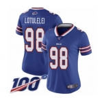 Women's Buffalo Bills #98 Star Lotulelei Royal Blue Team Color Vapor Untouchable Limited Player 100th Season Football Jersey