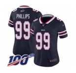 Women's Buffalo Bills #99 Harrison Phillips Limited Navy Blue Inverted Legend 100th Season Football Jersey