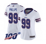 Women's Buffalo Bills #99 Harrison Phillips White Vapor Untouchable Limited Player 100th Season Football Jersey