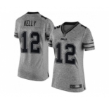 Women's Nike Buffalo Bills #12 Jim Kelly Gray Stitched NFL Limited Gridiron Gray Jersey