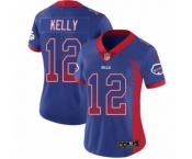 Women's Nike Buffalo Bills #12 Jim Kelly Limited Royal Blue Rush Drift Fashion NFL Jersey