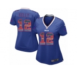 Women's Nike Buffalo Bills #12 Jim Kelly Limited Royal Blue Strobe NFL Jersey