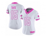 Women's Nike Buffalo Bills #15 Brandon Tate Limited White Pink Rush Fashion NFL Jersey