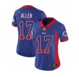 Women's Nike Buffalo Bills #17 Josh Allen Limited Royal Blue Rush Drift Fashion NFL Jersey