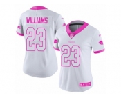Women's Nike Buffalo Bills #23 Aaron Williams Limited White Pink Rush Fashion NFL Jersey