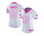 Women's Nike Buffalo Bills #50 Ramon Humber Limited White Pink Rush Fashion NFL Jersey