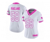 Women's Nike Buffalo Bills #59 Reggie Ragland Limited White Pink Rush Fashion NFL Jersey