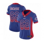 Women's Nike Buffalo Bills #62 Vladimir Ducasse Limited Royal Blue Rush Drift Fashion NFL Jersey