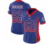 Women's Nike Buffalo Bills #62 Vladimir Ducasse Limited Royal Blue Rush Drift Fashion NFL Jersey