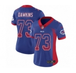Women's Nike Buffalo Bills #73 Dion Dawkins Limited Royal Blue Rush Drift Fashion NFL Jersey