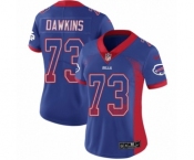 Women's Nike Buffalo Bills #73 Dion Dawkins Limited Royal Blue Rush Drift Fashion NFL Jersey