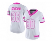 Women's Nike Buffalo Bills #88 Marquise Goodwin Limited White Pink Rush Fashion NFL Jersey