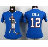 nike women nfl jerseys buffalo bills #12 jim kelly blue[portrait fashion]
