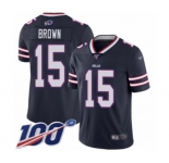 Youth Buffalo Bills #15 John Brown Limited Navy Blue Inverted Legend 100th Season Football Jersey