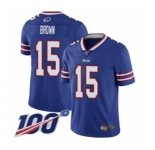 Youth Buffalo Bills #15 John Brown Royal Blue Team Color Vapor Untouchable Limited Player 100th Season Football Jersey