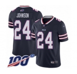 Youth Buffalo Bills #24 Taron Johnson Limited Navy Blue Inverted Legend 100th Season Football Jersey
