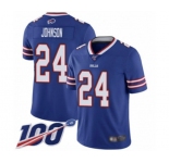 Youth Buffalo Bills #24 Taron Johnson Royal Blue Team Color Vapor Untouchable Limited Player 100th Season Football Jersey