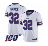 Youth Buffalo Bills #32 O. J. Simpson White Vapor Untouchable Limited Player 100th Season Football Jersey