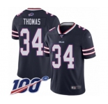 Youth Buffalo Bills #34 Thurman Thomas Limited Navy Blue Inverted Legend 100th Season Football Jersey