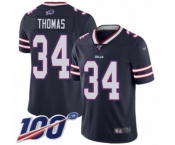 Youth Buffalo Bills #34 Thurman Thomas Limited Navy Blue Inverted Legend 100th Season Football Jersey