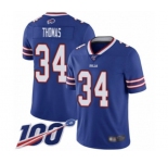Youth Buffalo Bills #34 Thurman Thomas Royal Blue Team Color Vapor Untouchable Limited Player 100th Season Football Jersey